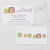 Personalisierte Eulen-Geschäfts-Karten Visitenkarte (Vorne/Hinten)