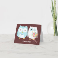 Personalisierte Eulen Paar Glücklicher Hochzeitsta