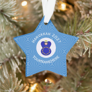 Personalisierte Europäische Union Engel Chanukka-F Ornament