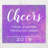 Personalisierte Event Violet Marble Art Schaumweinetikett (Einzelnes Label)