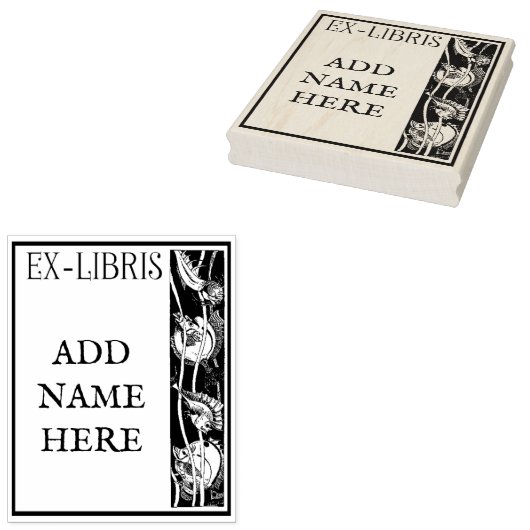 Personalisierte Ex-Libris-Ahorn-Briefmarke Gummistempel (Stempel)