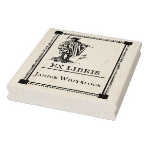 Personalisierte Ex Libris Holz Briefmarke Gummistempel