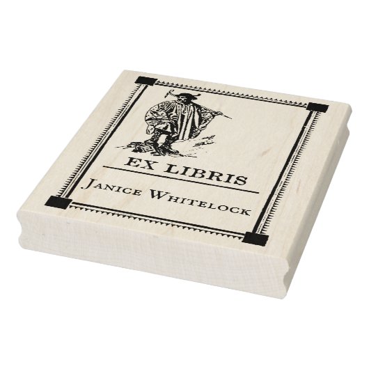 Personalisierte Ex Libris Holz Briefmarke Gummistempel (Stempel)