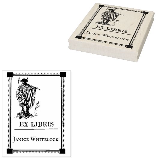 Personalisierte Ex Libris Holz Briefmarke Gummistempel (Stempel)