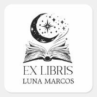 Personalisierte Ex Libris mit einem Buch und Stern