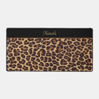 Personalisierte exotische Imitate Leopard Fur Prin Schreibtischunterlage