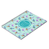 Personalisierte exotische Wildvögel Wasserfarbmust Notizblock (Linke Seite)