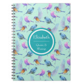 Personalisierte exotische Wildvögel Wasserfarbmust Notizblock (Vorderseite)