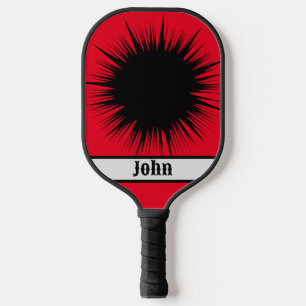 Personalisierte Explosion rot und schwarz Pickleball Schläger