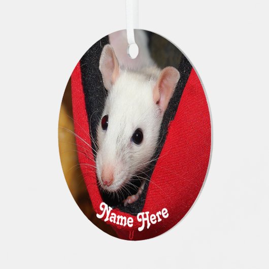 Personalisierte Extravagante Ratte Ornament Aus Metall (Vorderseite links)