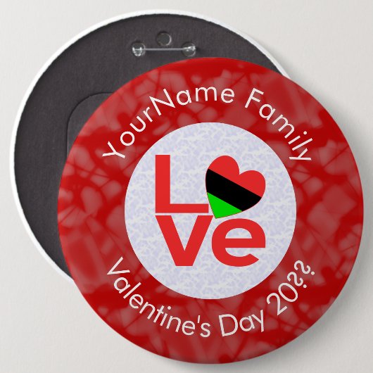 Personalisierte Fahne der American Red LIEBE Button (Vorne & Hinten)