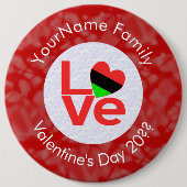 Personalisierte Fahne der American Red LIEBE Button (Vorderseite)