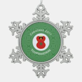 Personalisierte Fahne des marokkanischen Heiligen Schneeflocken Zinn-Ornament