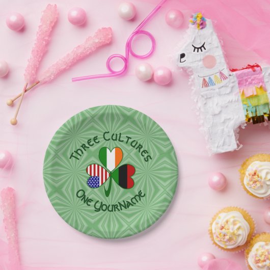 Personalisierte Fahne für afrikanisches irisches K Pappteller (Party)