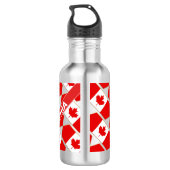 Personalisierte Fahne Patriotic Canada Edelstahlflasche (Rückseite)