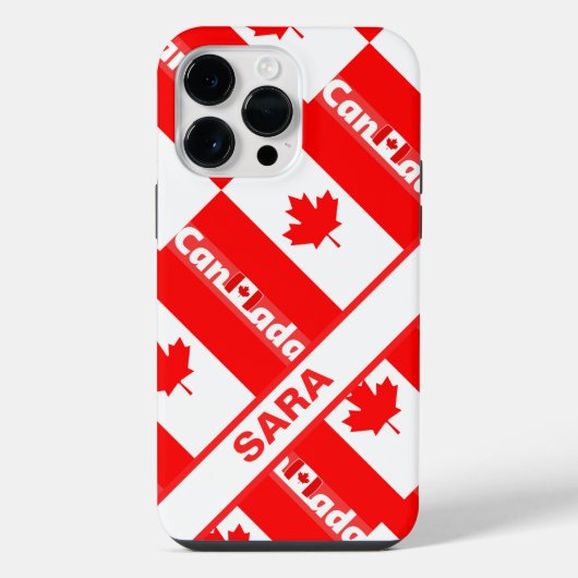Personalisierte Fahne Patriotic Canada iPhone Hülle (Rückseite)