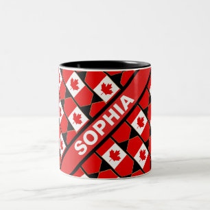 Personalisierte Fahne Patriotic Canada Zweifarbige Tasse