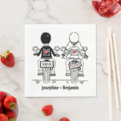 Personalisierte Fahrrad-Hochzeit Napkin Serviette (Beispiel)