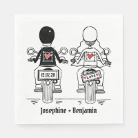 Personalisierte Fahrrad-Hochzeit Napkin