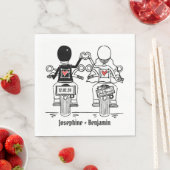 Personalisierte Fahrrad-Hochzeitszeitung Napkin Serviette (Beispiel)