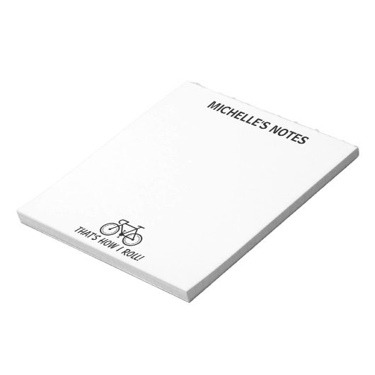 Personalisierte Fahrradvorlage schreiben Notizblock (Rotiert)