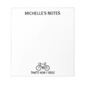 Personalisierte Fahrradvorlage schreiben Notizblock (Vorderseite)