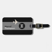 personalisierte Fahrt mit elegantem Monogramm mode Gepäckanhänger (Vorderseite horizontal)