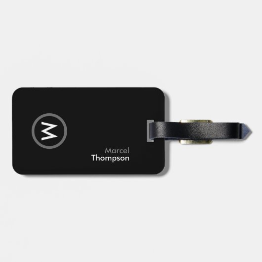 personalisierte Fahrt mit elegantem Monogramm mode Gepäckanhänger (Rückseite horizontal)