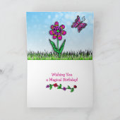 Personalisierte Fairy und Unicorn Happy Birthday Karte (Innenseite)