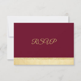 Personalisierte Fall Burgundy Gold UAWG Wedding RSVP Karte