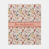 Personalisierte Fall Farbige Blätter Grün Orange R Fleecedecke (Vorderseite)