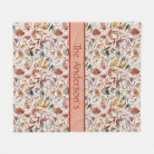Personalisierte Fall Farbige Blätter Grün Orange R Fleecedecke (Vorderseite (Horizontal))