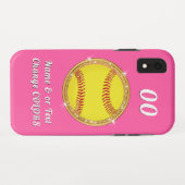 Personalisierte Fälle von Softball-Telefonen, von Case-Mate iPhone Hülle (Rückseite (Horizontal))