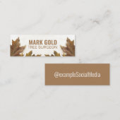 Personalisierte "Fallen Blätter auf Holz" Social M Mini Visitenkarte (Vorne/Hinten)