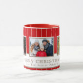 Personalisierte Familie 3 FotoCollage Weihnachten Tasse (Zentrum)