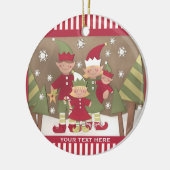 Personalisierte Familie (4) Weihnachtsgrüße Keramikornament (Links)