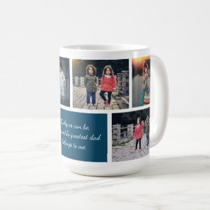 Personalisierte Familie 6 Foto Collage Vatertag Kaffeetasse