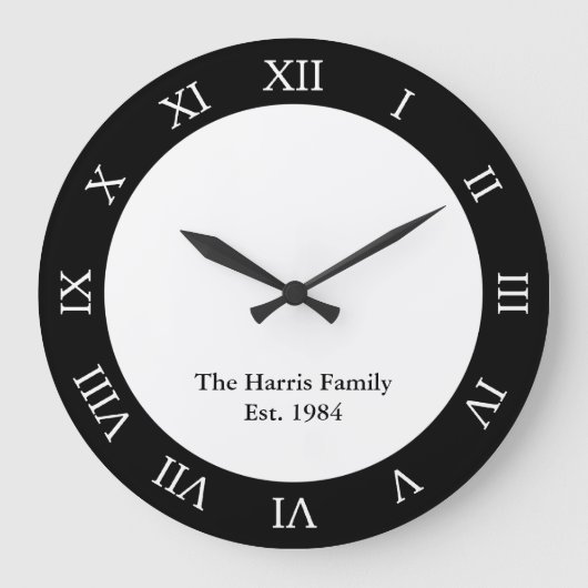 Personalisierte Familie Große Wanduhr (Vorderseite)