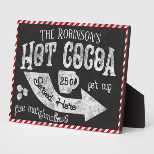 Personalisierte Familie - Hot-Cocoa-Bar Fotoplatte (Seite)