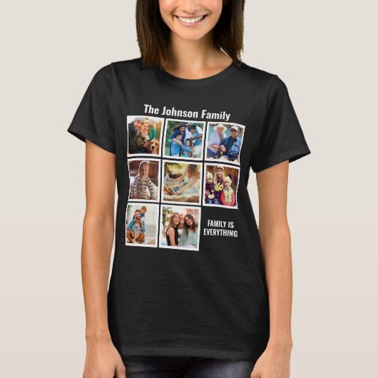Personalisierte Familie ist alles FotoCollage T-Shirt (Vorderseite)