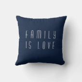 Personalisierte Familie ist Liebe Navy Blue White Kissen (Rückseite)