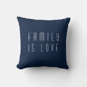 Personalisierte Familie ist Liebe Navy Blue White Kissen (Vorderseite)