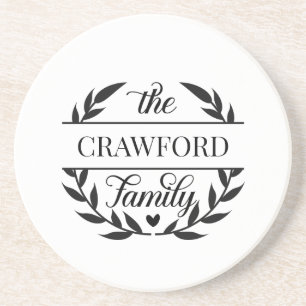 Personalisierte Familie Laurel Wreath Untersetzer