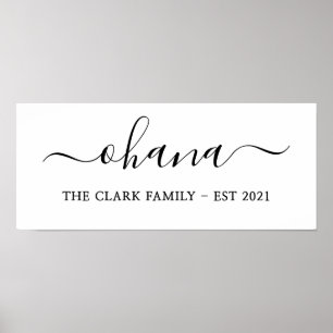personalisierte Familie ohana moderne minimalistis Poster