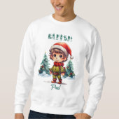 Personalisierte Familie passt Weihnachtself Sweatshirt (Vorderseite)