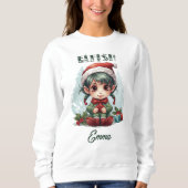 Personalisierte Familie passt Weihnachtself Sweatshirt (Vorderseite)