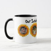 Personalisierte Familie Sonnenblumen Foto/Text-Tas Tasse (Links)