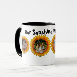 Personalisierte Familie Sonnenblumen Foto/Text-Tas Tasse