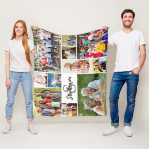 Personalisierte Familie Unique 11 Foto Collage Ein Fleecedecke