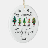 Personalisierte Familie von fünf Ornamenten, Famil Keramik Ornament (Rechts)